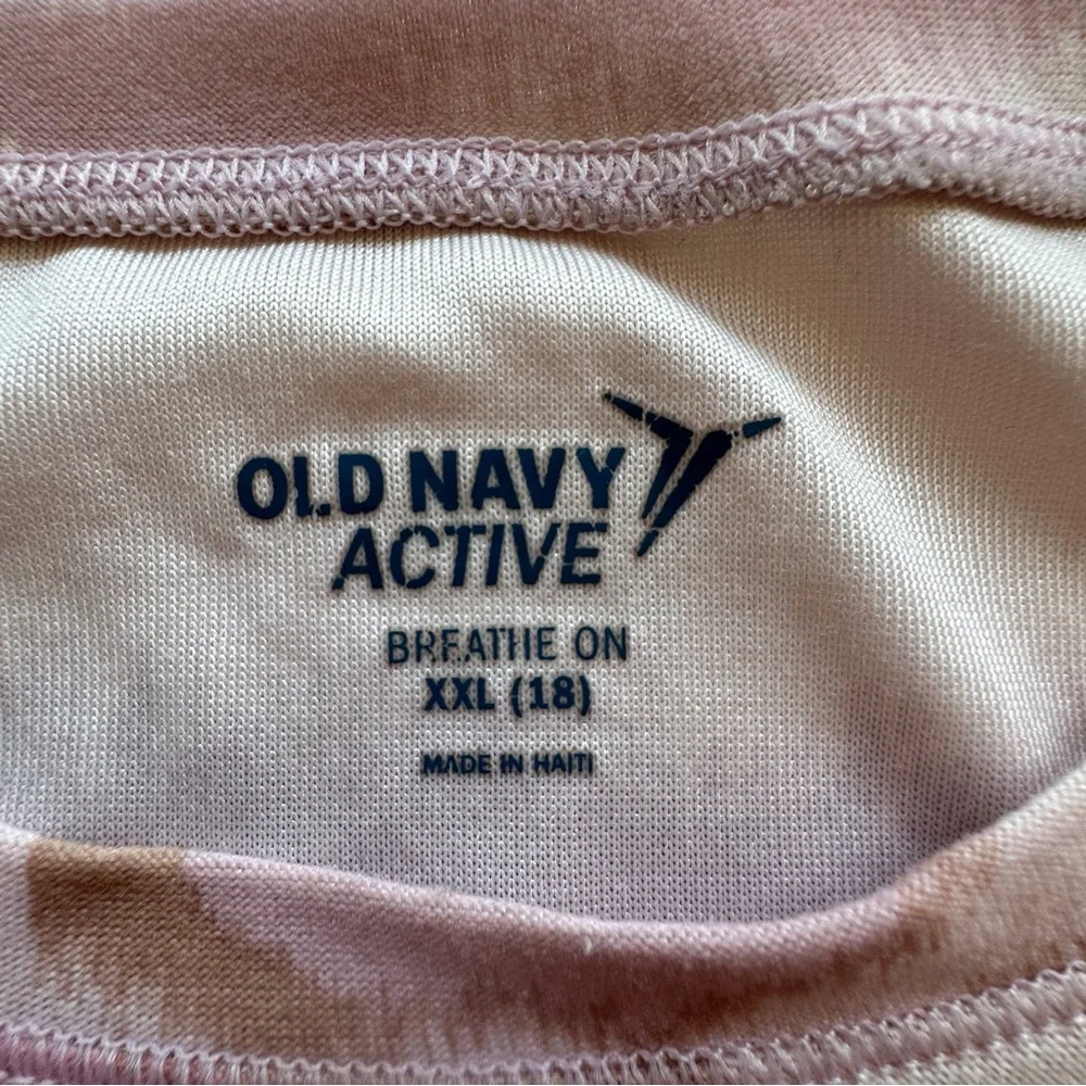Old Navy Active Pink Camo Short Sleeve Crop Top Girls XXL‎ 18